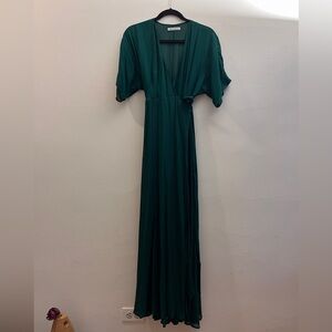 Reformation Winslow Dress deep green